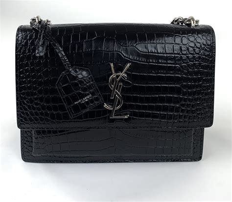 ysl bucket black purse|ysl black crocodile bag.